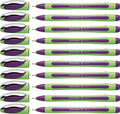 Schneider Xpress Premium Fineliner, 0.8 Mm Porous Point, Light Green Barrel, Violet Ink, Box Of 10 (190008),Purple