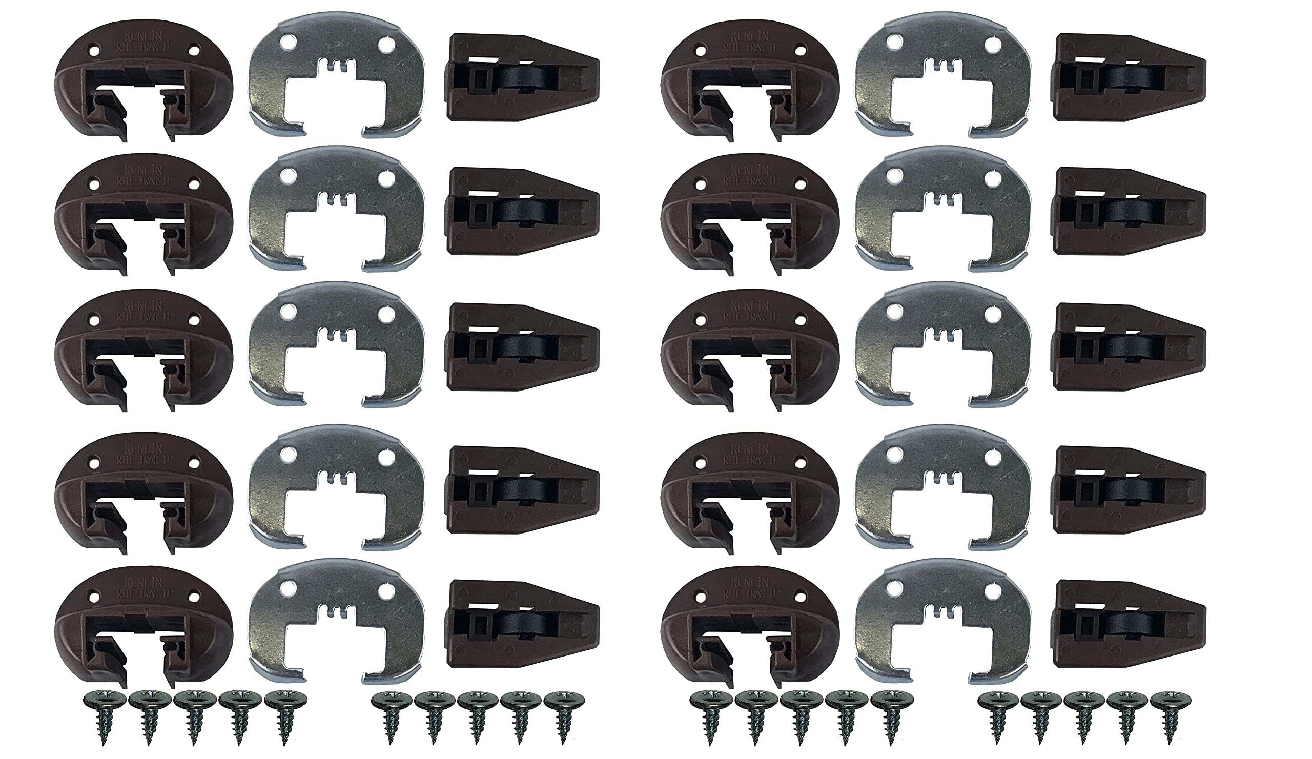 Kenlin Lot Of 10 Sets Of Improved Commercial Style Kenlin Rite-Trak Ii Model #168(Drawer Stop With Roller)