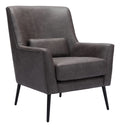 Zuo Ontario Accent Chair Vintage Black, Black Accent Chair, Modern Style, Faux Leather, Plush and Durable Faux Leather Fabric, P