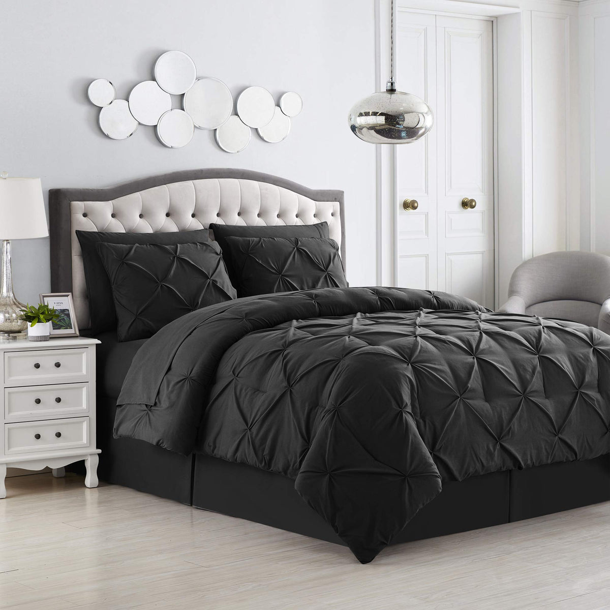 Comforter Set 8 Piece Bed In A Bag Design, Bed Sheets, 2 Pillowcases, & 2 Shams Down Alternative All Season Warmth, Queen, Pintu