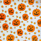 Halloween Throw Blanket: Jack O Lantern Pumpkins With Candy Corns Print On Soft Velvet Fleece For Sofa Bed Couch Chair Or Dorm