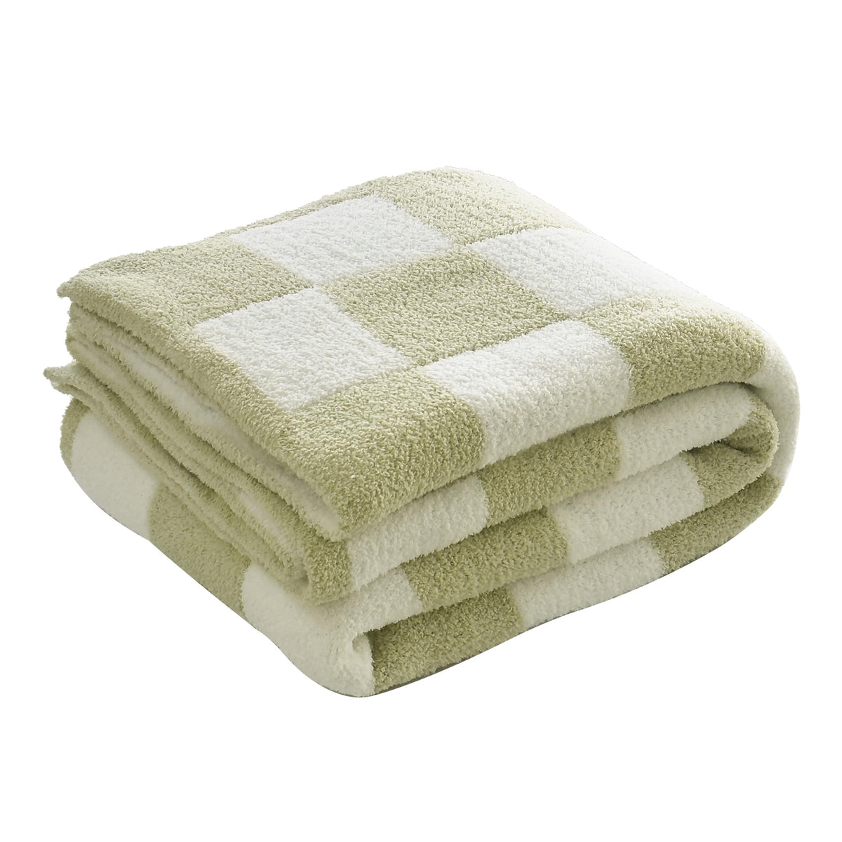 Ultra Soft Cozy Checkered Knitted Baby Blanket Fluffy Microfiber Checkerboard Bed Blanket Lightweight Both Sides Blanket For Cou