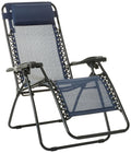 Amazon Basics Outdoor Textilene Adjustable Zero Gravity Folding Reclining Lounge Chair with Pillow, 26, Navy Blue