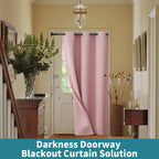 Bgment Pink Door Curtain 80 Inch Length For Doorway, Bedroom Closet Curtain, Privacy Thermal Insulated Blackout Grommet Room Divider For Room Separation, 1 Panel, 34 Inch Wide