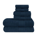 BOUTIQUO 6 Pack Cotton Towel Set, Contains 2 Bath Towels 28x55 inch, 2 Hand Towels 16x24 inch & 2 Wash Coths 12x12 inch, Ideal E