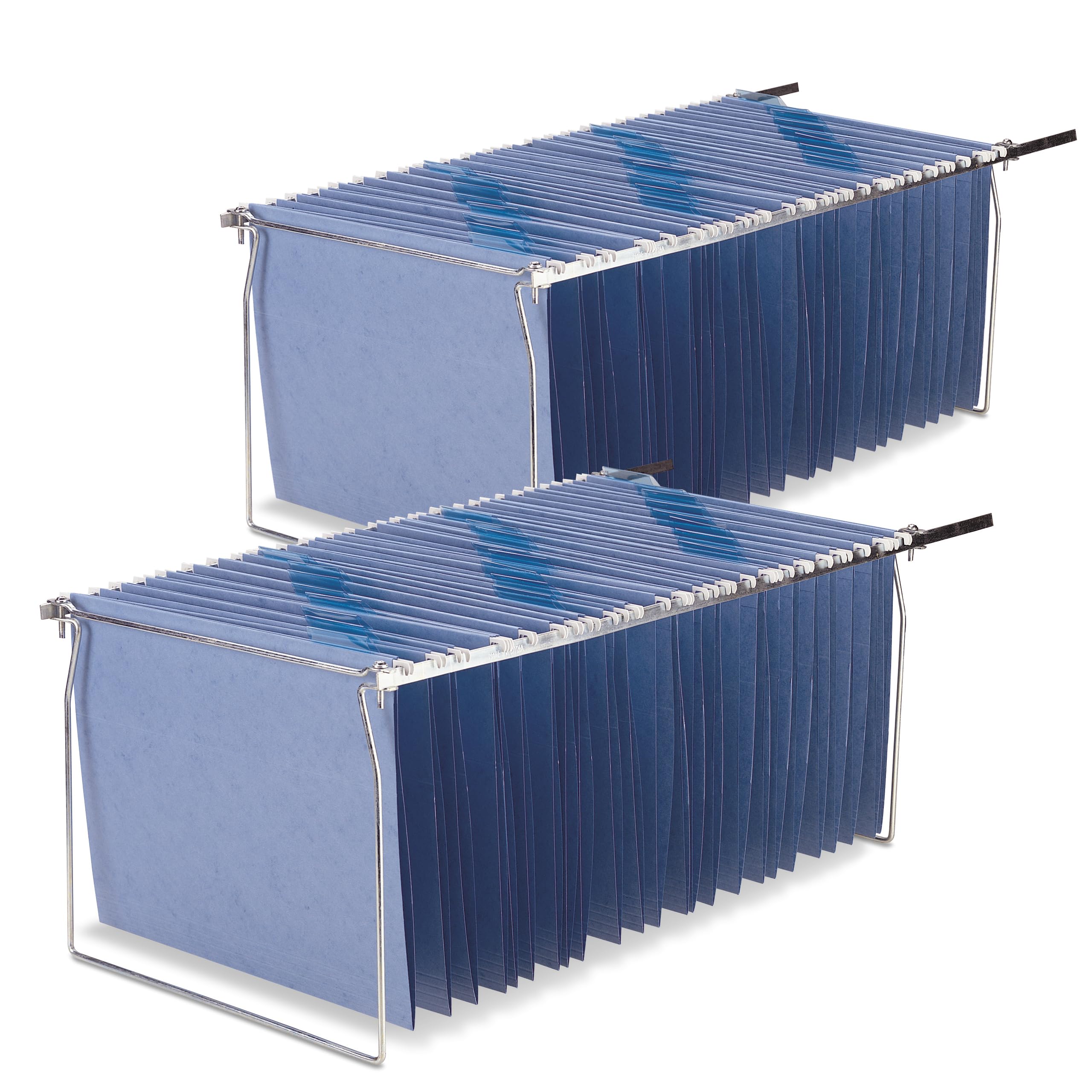 Officemate Hanging File Frame, Letter Size, Adjustable 14 To 18-Inches, 2 Count (Pack Of 1),Silver, 91990