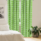 Ambesonne Lime Green Window Curtains, Simplistic Formless Geometric Shapes In Different Shades Theme, Lightweight Decor 2-Panel