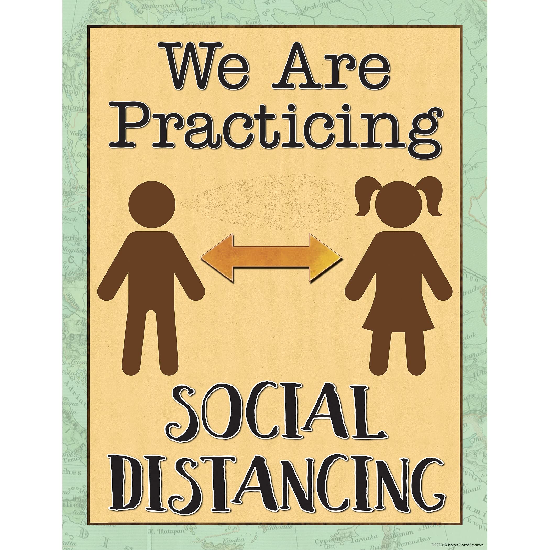 Teacher Created Resources Travel The Map We Are Practicing Social Distancing Chart, 17'' X 22''