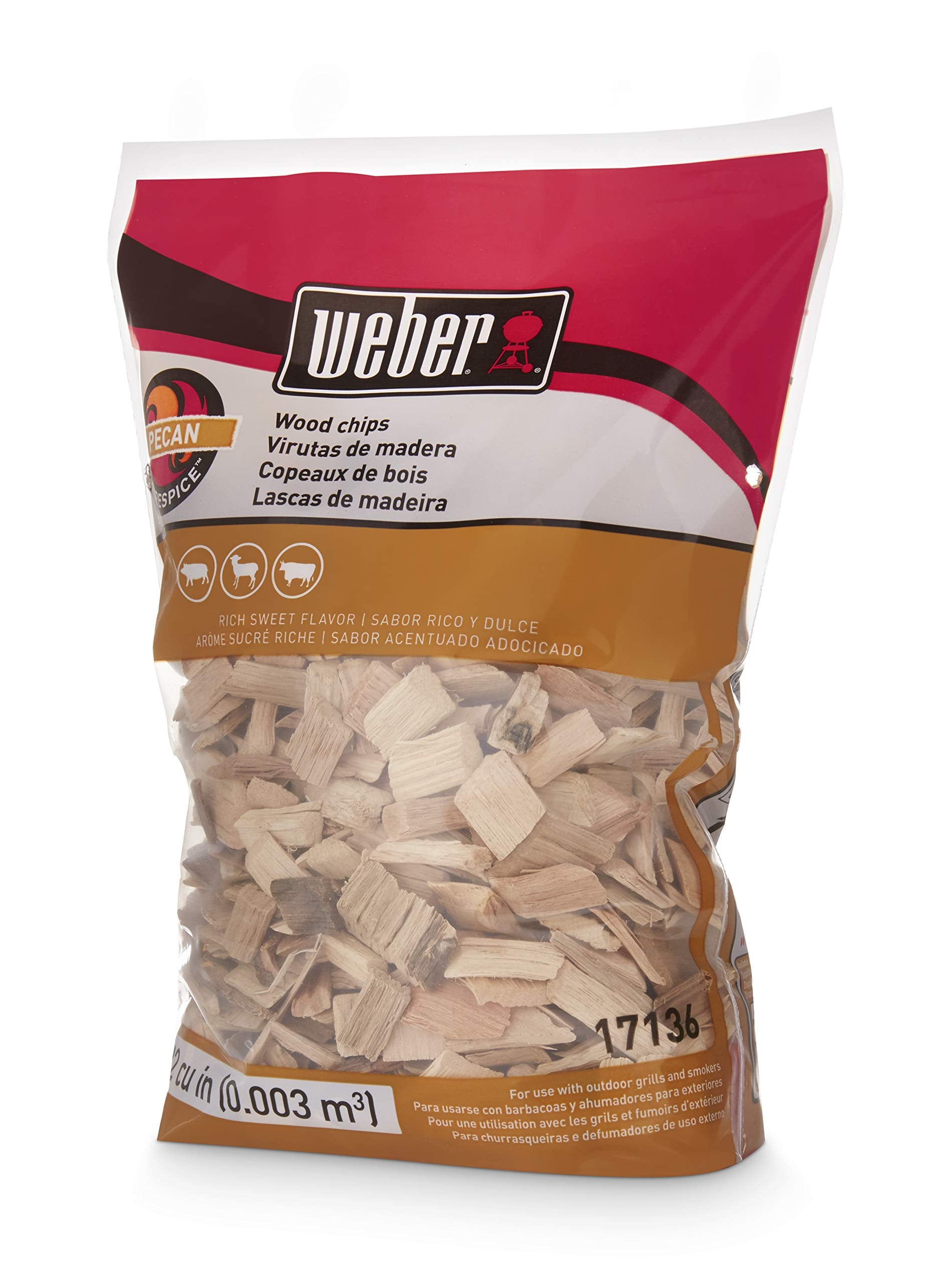 Weber Pecan Wood Chips, For Grilling And Smoking, 2 Lb.