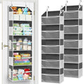 Ofiray-home 2 Pack Over Door Organizer with 5 Large Pockets, 5 Transparent Front Pockets & 10 Mesh Side, 50 lbs Weight Capacity 