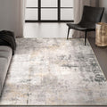 Modern Abstract Washable Area Rug - 5x7 Large Living Room Rugs Soft Stain Resistant Non-Slip Low Pile Foldable Neutral Carpet fo