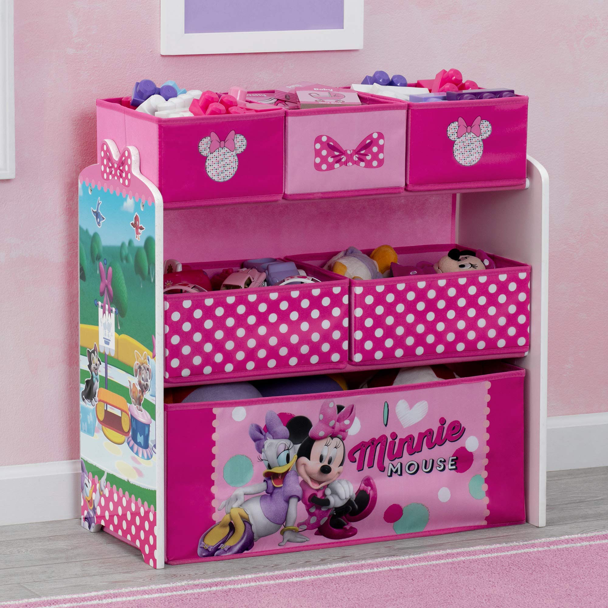 Delta Children Disney Minnie Mouse 6 Bin Design And Store Toy Organizer