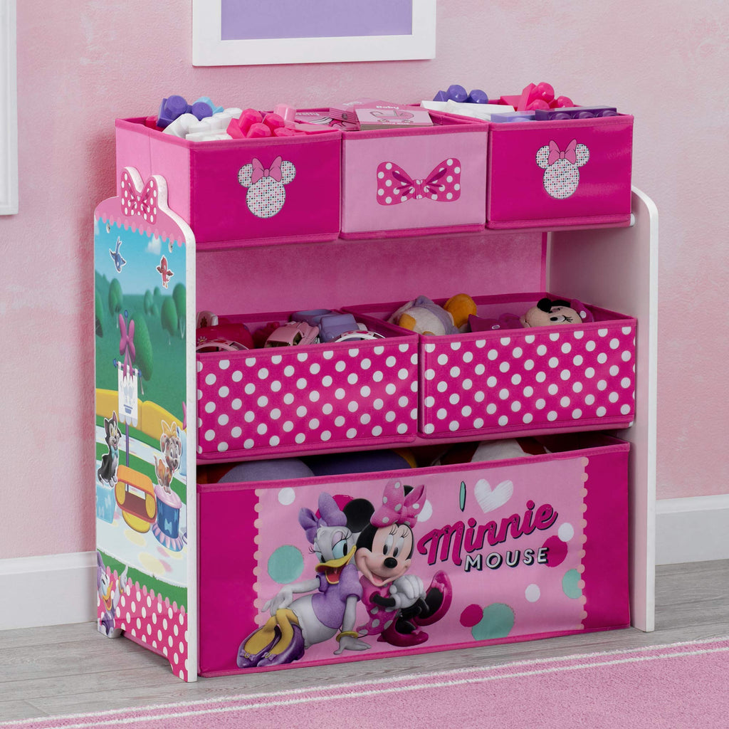 Delta Children Disney Minnie Mouse 6 Bin Design And Store Toy Organizer