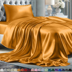 Decolure Satin Sheets Twin Size Set 3 Pcs - Silky & Luxuriously Soft Satin Bed Sheets W/ 15 Inch Deep Pocket - Similar To Silk S