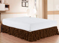 Elegant Comfort Luxurious Premium Quality 1500 Thread Count Wrinkle And Fade Resistant Egyptian Quality Microfiber Multi-Ruffle Bed Skirt - 15Inch Drop, Full, Chocolate Brown