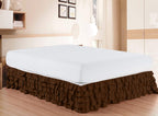Elegant Comfort Luxurious Premium Quality 1500 Thread Count Wrinkle And Fade Resistant Egyptian Quality Microfiber Multi-Ruffle Bed Skirt - 15Inch Drop, Full, Chocolate Brown