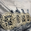 Egyptian Wall Decor 4 Pieces Wooden Wall Art Eye of Horus Evil Eyes Symbol Egypitan Artwork Ankh Of Isis With Open Wings and Pyr