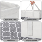 6 Pack Laundry Hamper 75L Collapsible Laundry Baskets With Long Handles Freestanding Dirty Clothes Hamper Waterproof Foldable La