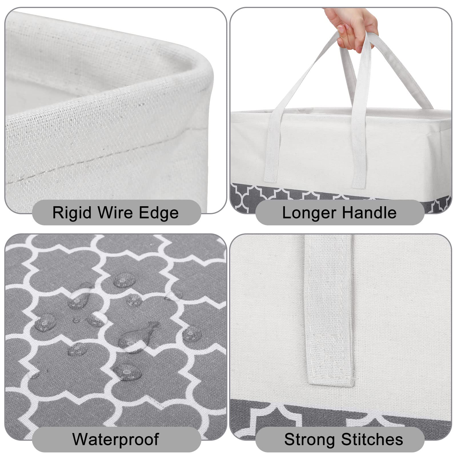 6 Pack Laundry Hamper 75L Collapsible Laundry Baskets With Long Handles Freestanding Dirty Clothes Hamper Waterproof Foldable La