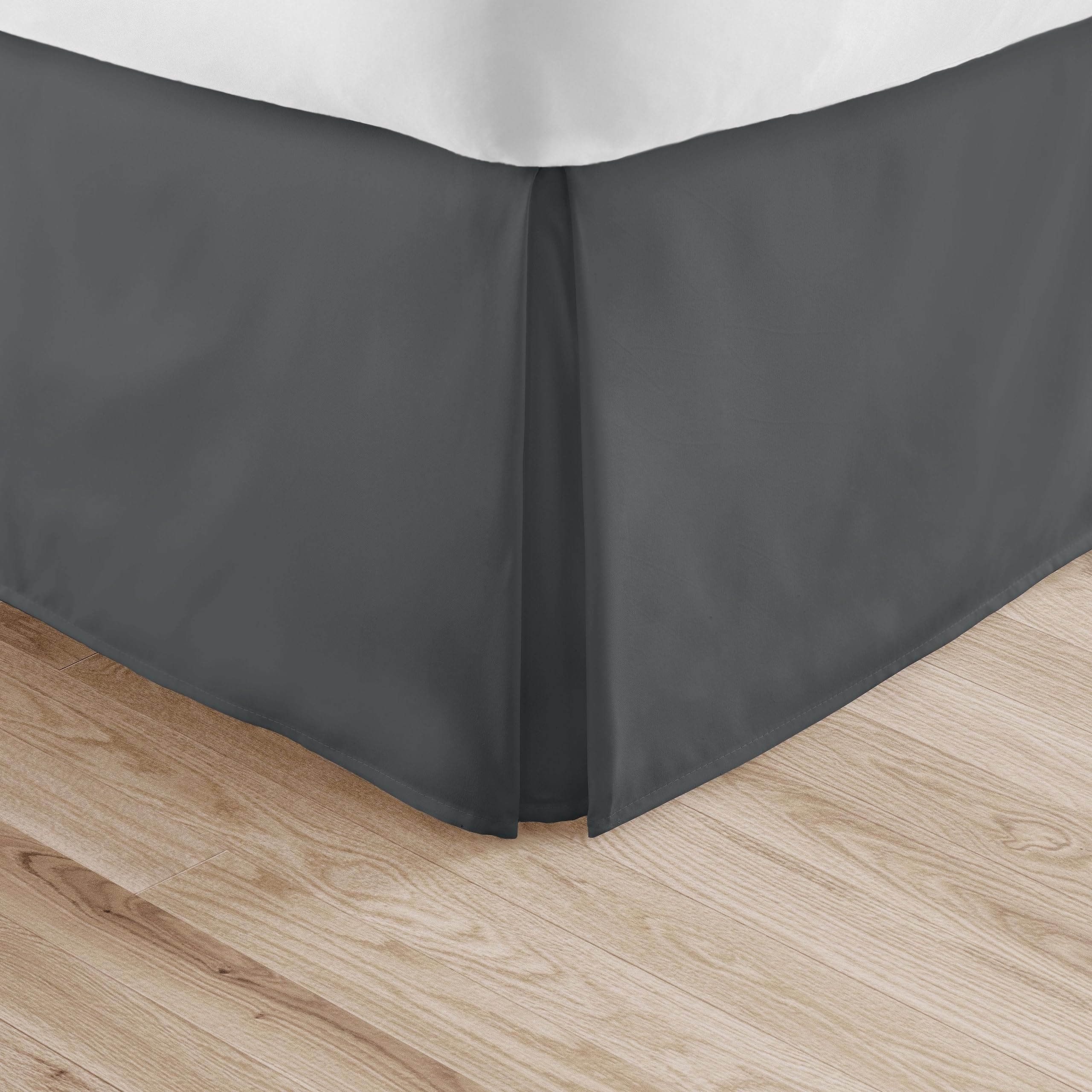 Linen Market Pleated Bed Skirt, King, Gray