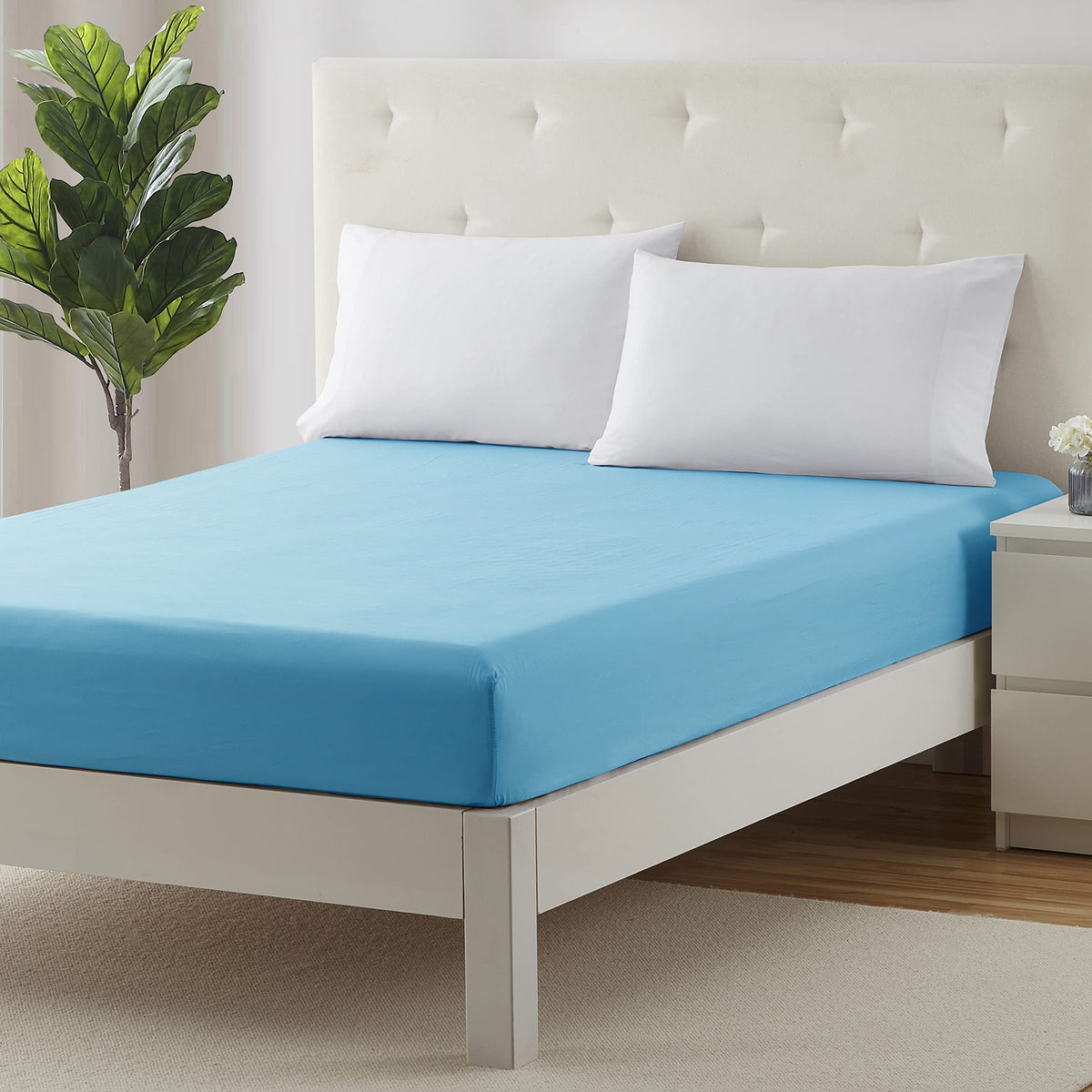 Clara Clark Fitted Sheet Queen Size, Super Soft Queen Fitted Sheet Only Fits Up To 16 Inch Mattress - Wrinkle, Fade, Stain Resis