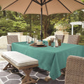 Youngseahome Outdoor Tablecloth Wrinkle-Free Stain Resistant Waterproof Polyester Fabric Table Cover With Zipper Umbrella Hole For Picnic/Party/Dinner/Patio Garden(60×84Inch,Zippered,Green)