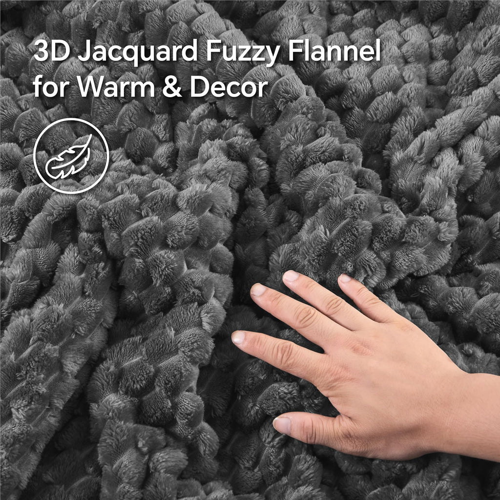 Bedelite Fluffy Queen Comforter Set - Grey Fleece Soft Comforter For Queen Size Bed, Luxury Warm Bedding Set For Winter, Fuzzy B