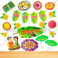 Party Decorz Kelvan Decoration Items Marathi Of 16 Pcs | Kelvan Paper Banner (1 Set) | Kelvan Paper Cutouts (13 Set) | Kelvan Pa