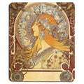 Dealzepic - Art Mousepad - Natural Rubber Mouse Pad With Classic Poster Of Zodiac,1896 By Alphonse Mucha - Stitched Edges - 9.5X