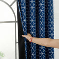 Story@Home 100% True Blackout Window Curtains 5 Feet Long Set Of 1 | Room Darkening Curtain | Hexagon Printed | Thermal Insulate