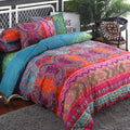 Wongs Bedding Bohemain Comforter Set King, Microfiber Reversible Boho Alternative Comforter Set - 3 Pieces (1 Solid Comforter Se