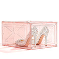 Pink Magnetic Closure MultiPurpose Storage Box Thickened Rigid Stackable Shoe Box for Sneakers & Heels Dimensions: 13.5 x 10.5