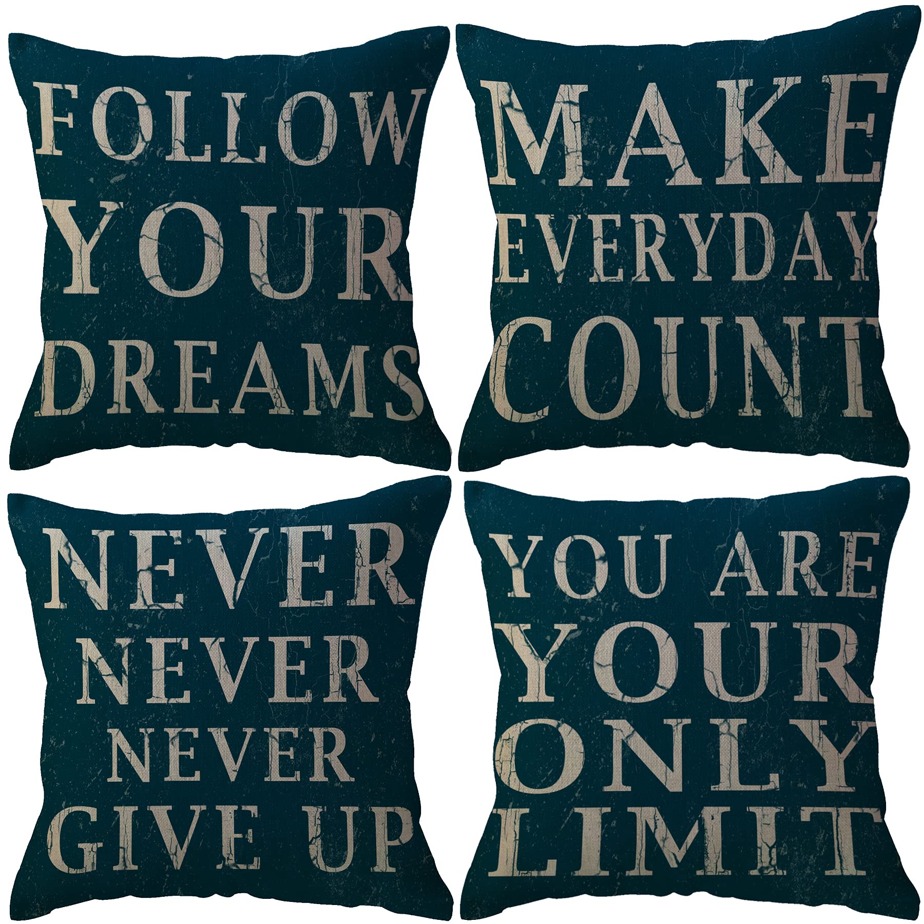 Ulove Love Yourself Vintage Inspirational Quotes Throw Pillow Covers Farmhouse Decorative Pillow Covers Set Of 4 Encouraging Say