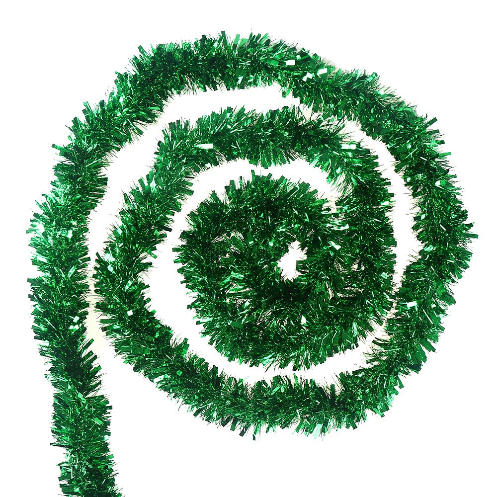 33 Feet Light Green Tinsel Garland for Christmas Tree Decorations Wedding Birthday Party Supplies