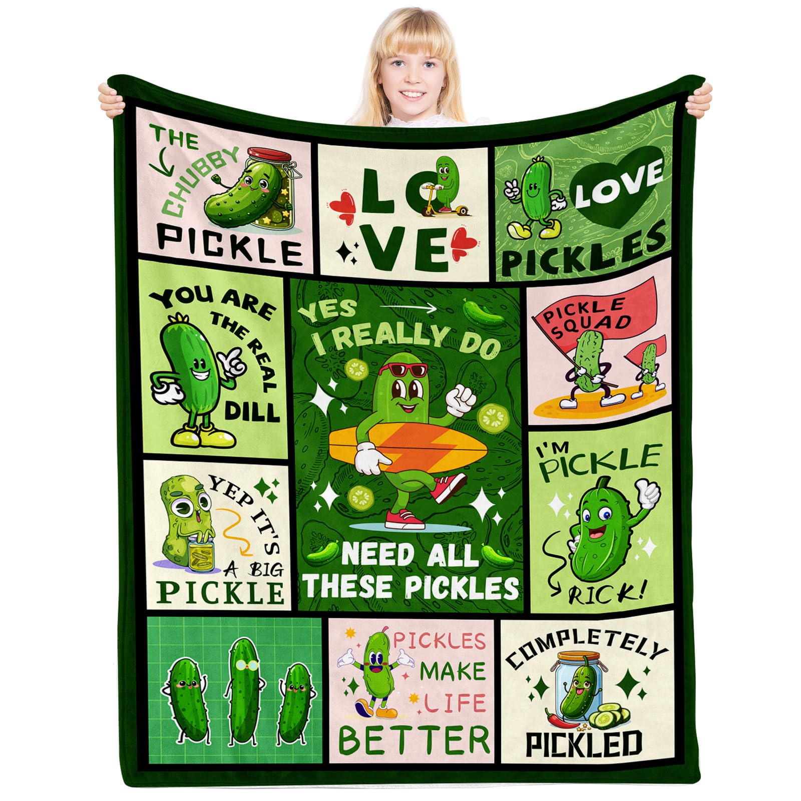 Pickle Blanket, Pickle Gifts For Pickle Lovers, Pickle Lover Gifts, Pickle Themed Gifts, Pickle Blanket For Pickle Lovers, Funny