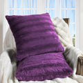 Cheer Collection Faux Fur Throw Pillows - Decorative Pillows For Couch, Bed Throw Pillows, Purple Accent Pillows For Bedroom Or