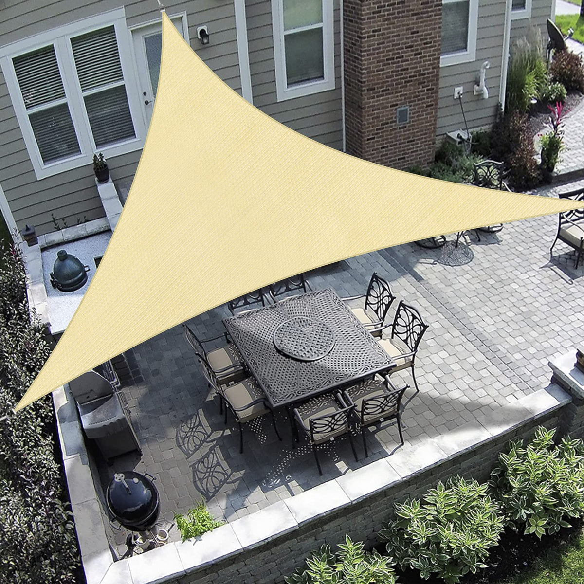Outdoorlines Triangle Sun Shade Sails For Patios 16 X 16 X 16 Ft Sun Uv Blocking Outdoor Canopy, Sunshades For Backyard, Lawn An
