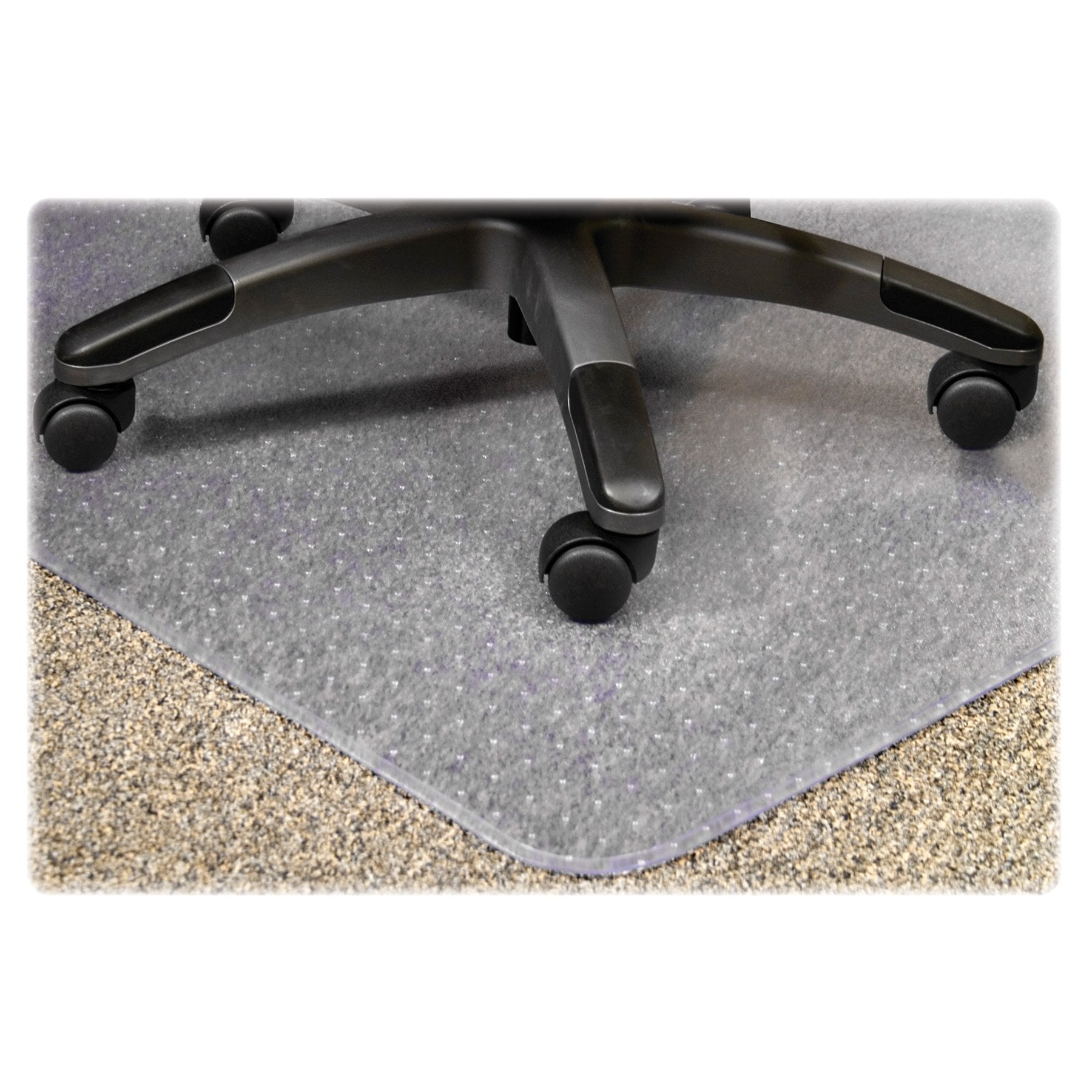 Lorell, LLR25756, PlushMat Wide Lip Chairmat, 1 / Each, Clear