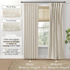 Shineland Insulated Window Coverings Warm Curtains For Winter,Window Treatments Energy Saving Room Noise Blocker Draft Blocking Curtains,(40 X 102 Inches Long,Beige)