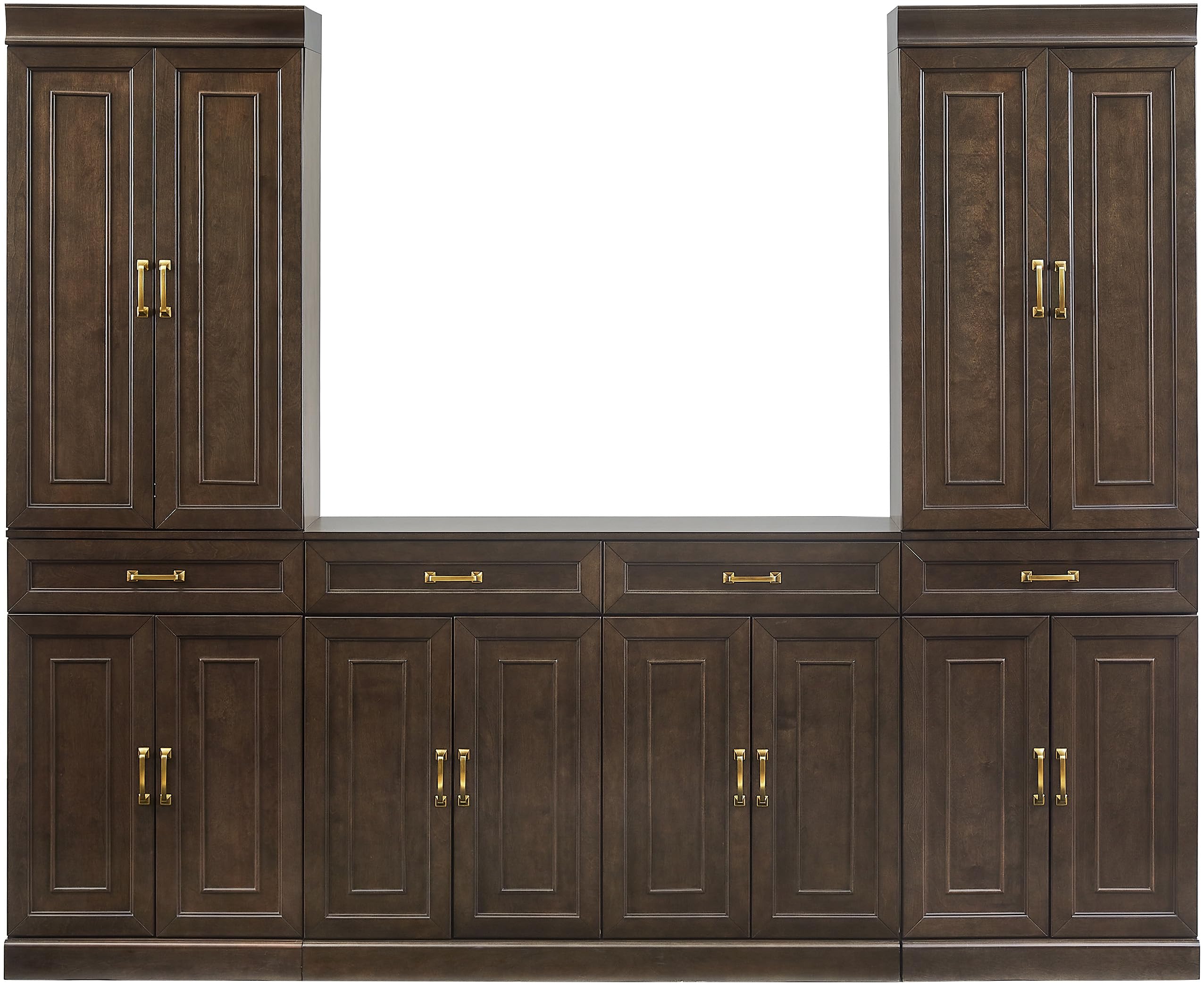Crosley Furniture Stanton 3-Piece Traditional Sideboard Buffet Cabinet and Kitchen Storage Pantry Set, Coffee