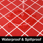 Spotjoy Rectangle Table Cloth Cover, Elastic Fitted Flannel Backed Plastic Table Covers For 6 Foot Folding Tables, Waterproof Vi