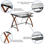 Flash Furniture Work From Home Kit - Glass Desk With Keyboard Tray, Ergonomic Mesh Office Chair And Filing Cabinet With Lock & Side Handles