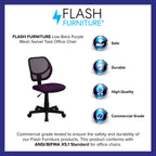 Flash Furniture Neri Low Back Purple Mesh Swivel Task Office Chair
