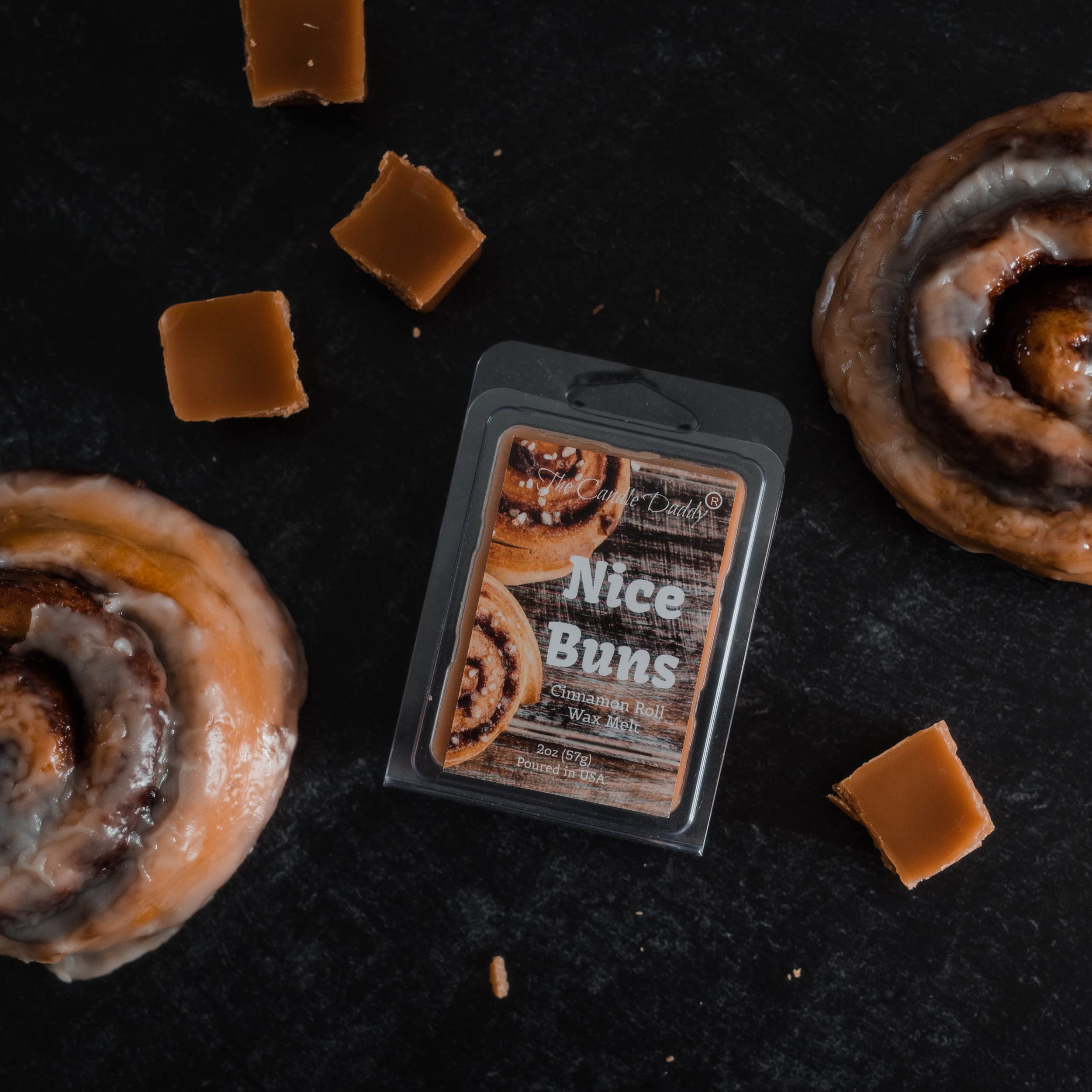 Nice Buns - Sticky Cinnamon Bun Scented Wax Melt - Funny 1 Pack - 2 Ounces - 6 Cubes