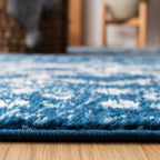 Safavieh Amsterdam Collection Runner Rug - 2'3'' X 8', Navy & Beige, Moroccan Boho Design, Non-Shedding & Easy Care, Ideal For H