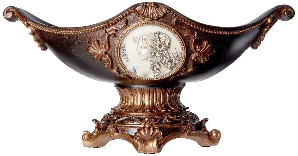 Ok Lighting Grecian Decorative Fruit Bowl, 8.0", Bronze
