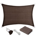 Eden'S Decor 5' X 20' Brown Sun Shade Sail Outdoor Canopy Rectangular Awning Fabric Cloth Screen For Patio Garden Backyard Pergo