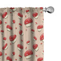 Ambesonne Mushroom Curtains, Woodland Themed Illustration Of Spotted Toadstool Summer Season Forest Cartoon, Window Treatments 2