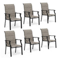 Sunshine Valley Dining Chairs Set Of 6,Steel Frame With Textilene Fabric Patio Dining Chairs 6 Pieces High Back Outdoor Dining C