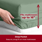 Mellanni Full Sheet Set - 6-Piece Iconic Collection Bedding, (Including 4 Pillowcases), 16-Inch Deep Pocket, Easy Care, Extra Soft, Cooling Sheets, Brushed Microfiber - Sage